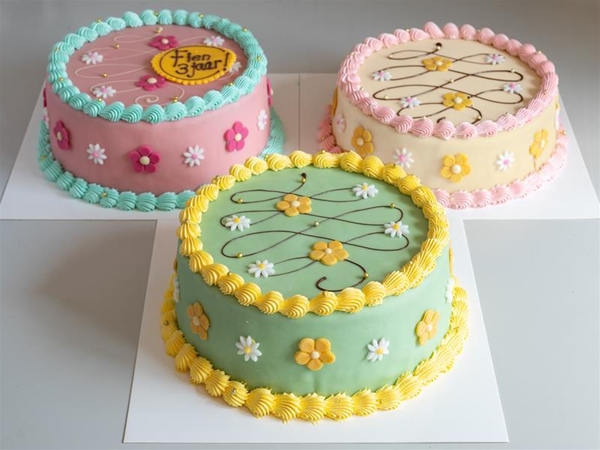 Marsepeintaart Bloemetjes