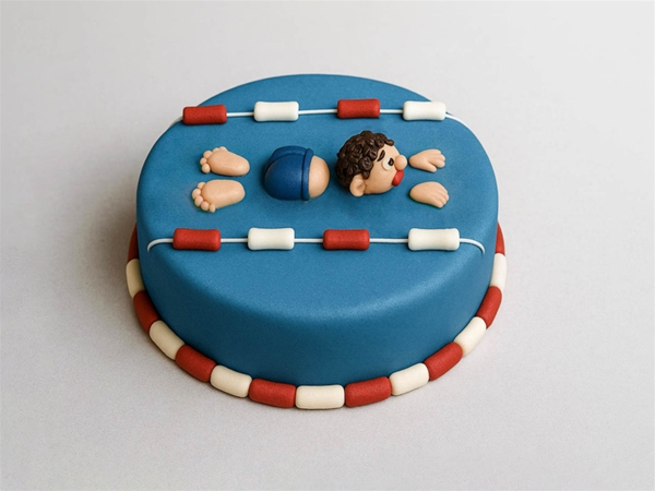 Marsepeintaart Zwemdiploma