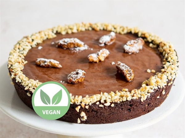 Vegan Sticky choco walnoot (6-8 pers)