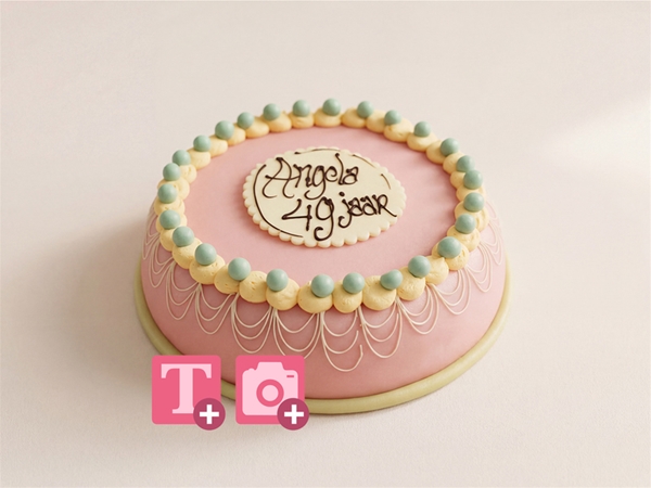 Marsepeintaart Kleurrijk Roze&nbsp;10-12p