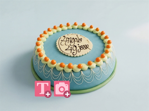 Marsepeintaart Kleurrijk Blauw&nbsp;10-12p