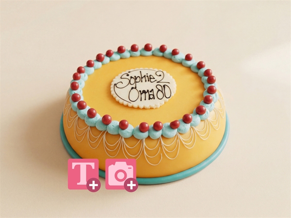 Marsepeintaart Kleurrijk Geel&nbsp;10-12p